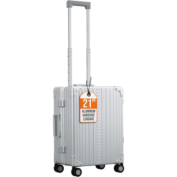 Aleon Aluminum 21 Carry-On Luggage with Spinner Wheels