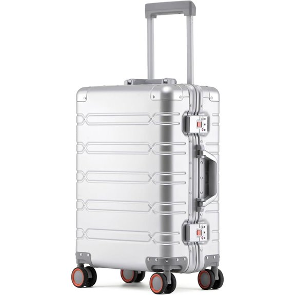 YYW Aluminum Carry-On Spinner Luggage with TSA Lock