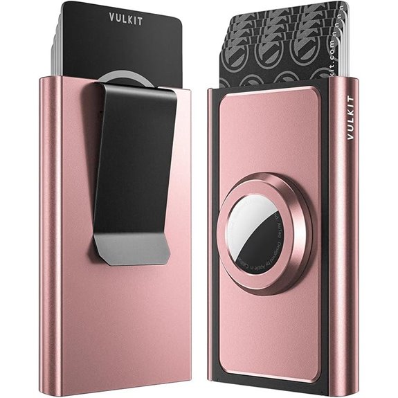 VULKIT Aluminum Wallet with Money Clip & Airtag Holder