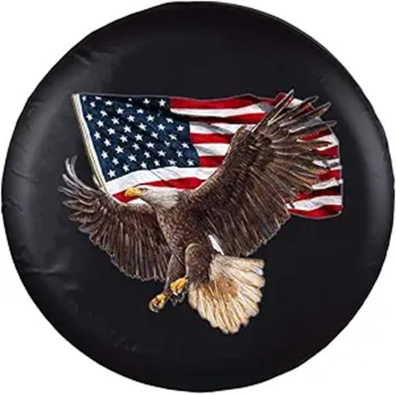 Spare Tire Cover with American Eagle USA Flag