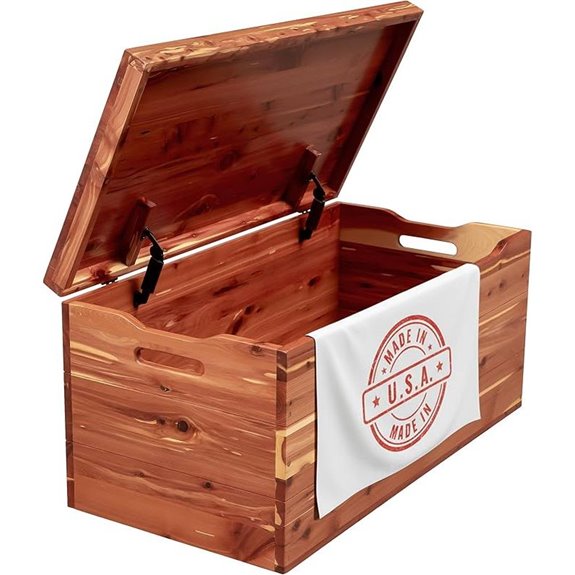 Rustic Amish Cedar Wooden Storage Chest with Handles