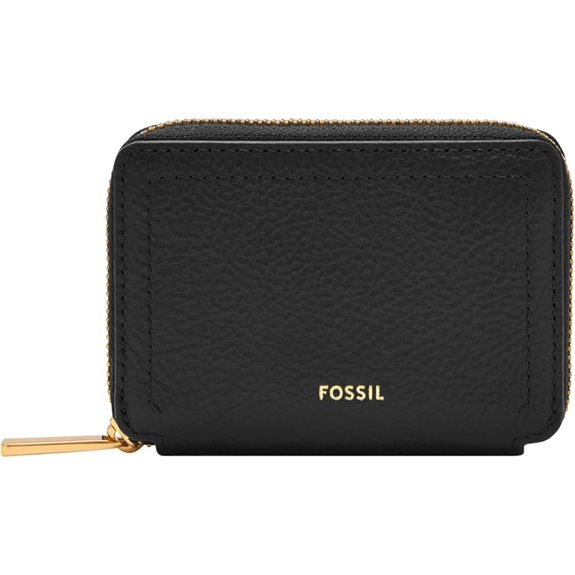 Fossil Women's Logan Leather Zip Card Case Wallet With Keychain for Women