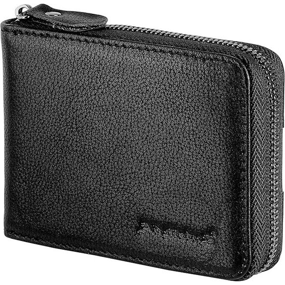Admetus Men's Leather RFID Bifold Wallet with Zipper