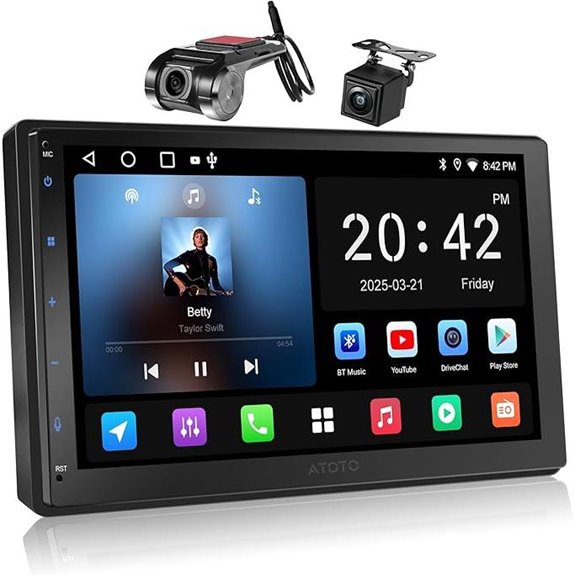 A5L Android Double Din Car Stereo with Backup Camera