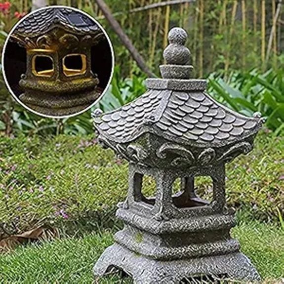 Asian Solar Zen Pagoda Garden Statue (14 Inch)