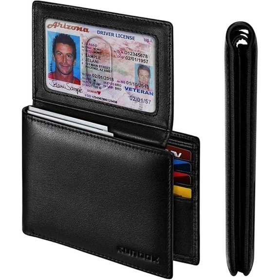 Genuine Leather Men's RFID Wallet with ID Windows