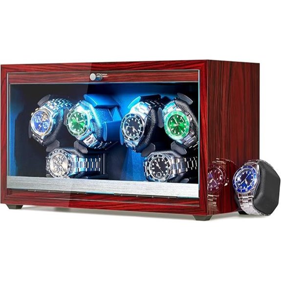ANWBROAD 6-Watch Automatic Winder with Glass Lid