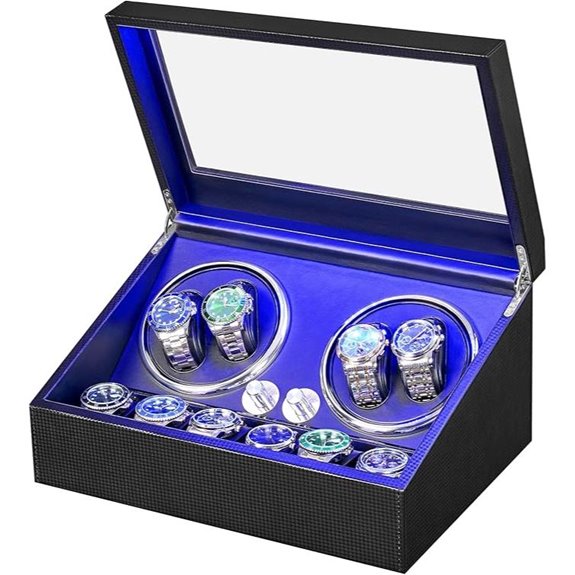 ANWBROAD Automatic Watch Winder with Storage and LED