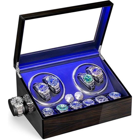ANWBROAD Automatic Watch Winder with Storage and LED Light