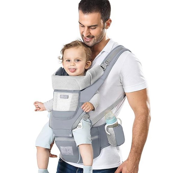 Ergonomic Baby Carrier with Hip Seat and Kangaroo Bag