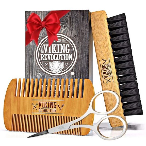 Viking Revolution Beard Comb & Brush Set for Men