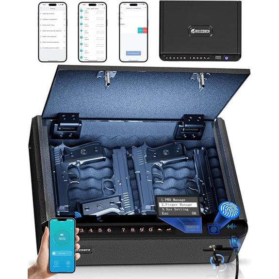 BILLCONCH Smart Gun Safe with Biometric & App Lock