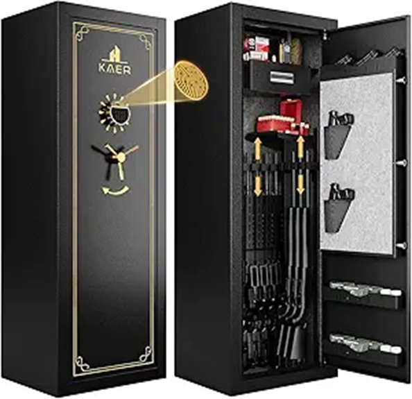 KAER 25 Gun Safe Biometric with Removable Racks