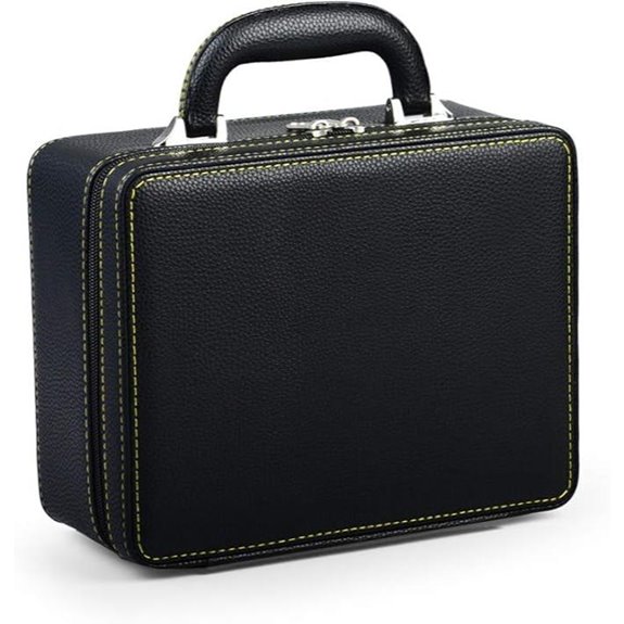 Oirlv Black Leather Travel Jewelry Storage Case