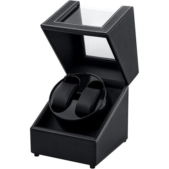 Mcbazel Double Watch Winder in Black Leather