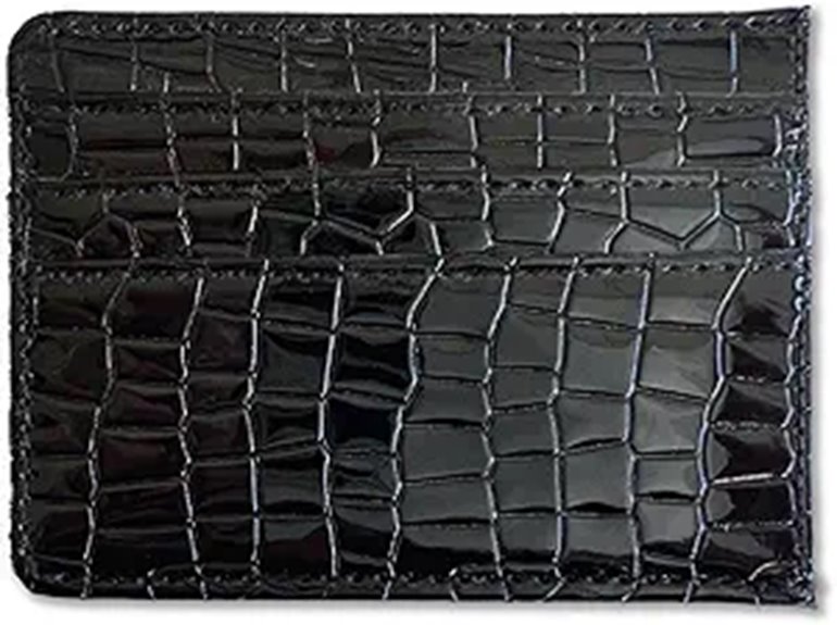 Shiny Black Metallic Slim Credit Card Wallet