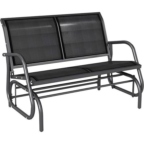 Outsunny 2-Person Outdoor Glider Bench Black