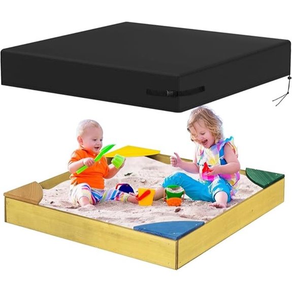 Sandbox Cover for Outdoor Square Sandboxes (Black)