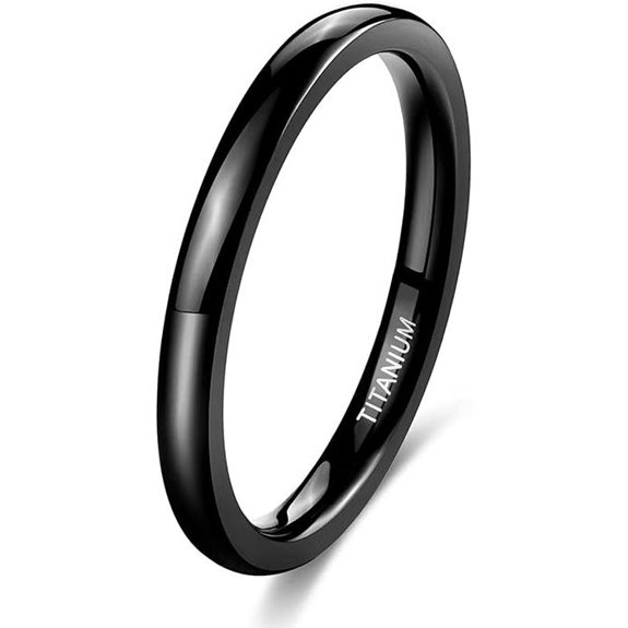 TIGRADE Black Titanium Wedding Band (Various Sizes)