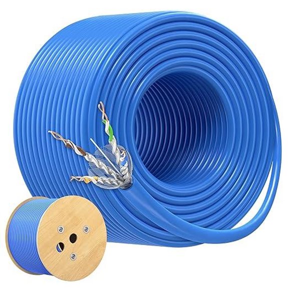 Shielded Cat6a Ethernet Cable 500ft Blue