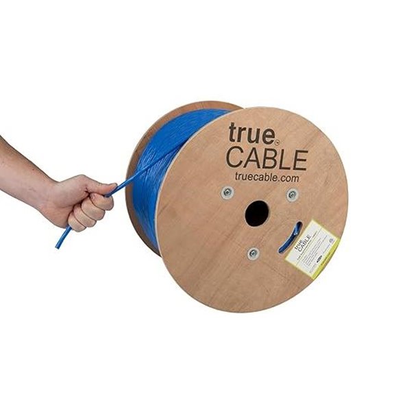 TRUE CABLE Cat6A Riser Ethernet Cable 1000ft Blue