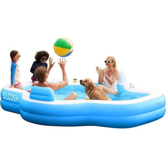 SLOOSH Inflatable Family Pool with Seats Blue