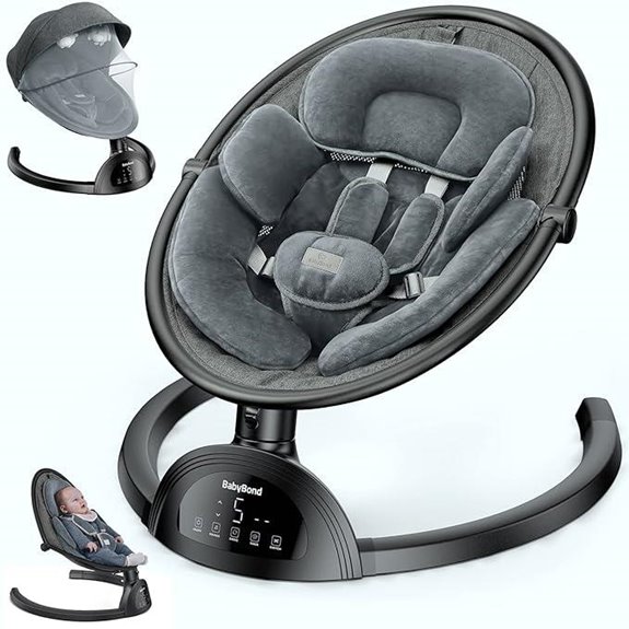 BabyBond Bluetooth Infant Swing with Remote and 5 Speeds