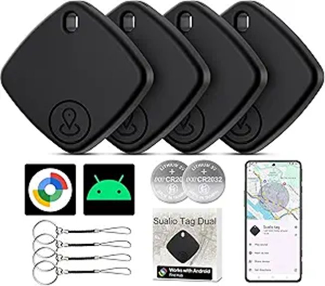 Air Tracker 4 Pack Bluetooth Luggage and Key Finders