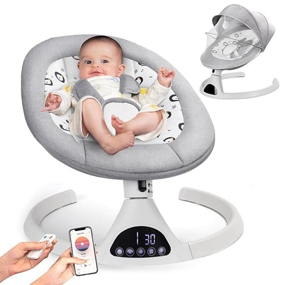 Electric Baby Swing with Bluetooth & Music