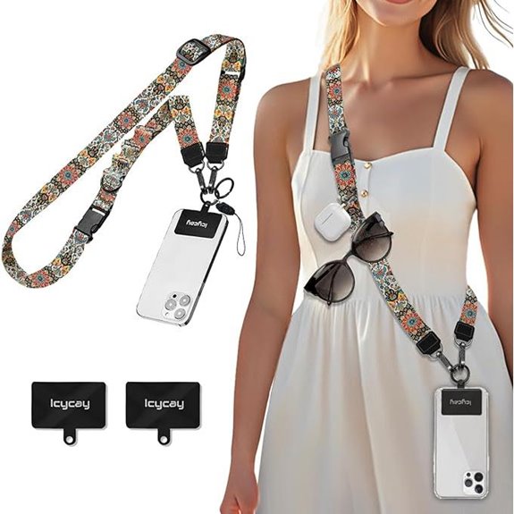 Boho Phone Lanyard with ID & Key Holder