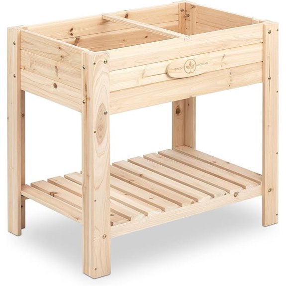 Boldly Growing Cedar Patio Planter with Shelf - BGSP76