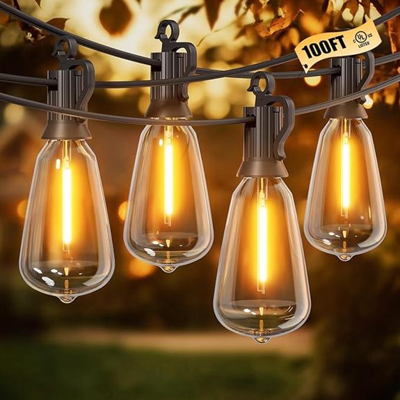 Brightown 100FT Outdoor String Lights for Patio