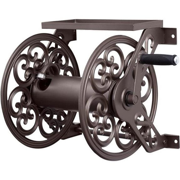 Liberty Garden Steel Wall Mount Hose Reel - Bronze