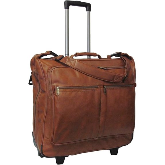 Amerileather Rolling Leather Garment Bag (Brown) (#2482-2)