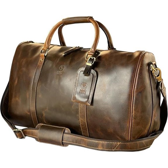 Leather Holdall Men’s Travel Duffle Bag Brown L