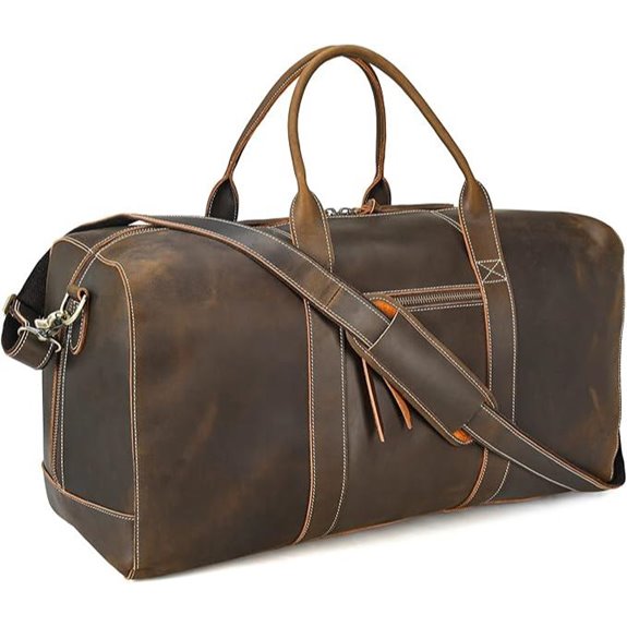 Polare Leather Duffle Bag for Men 23.2 Brown