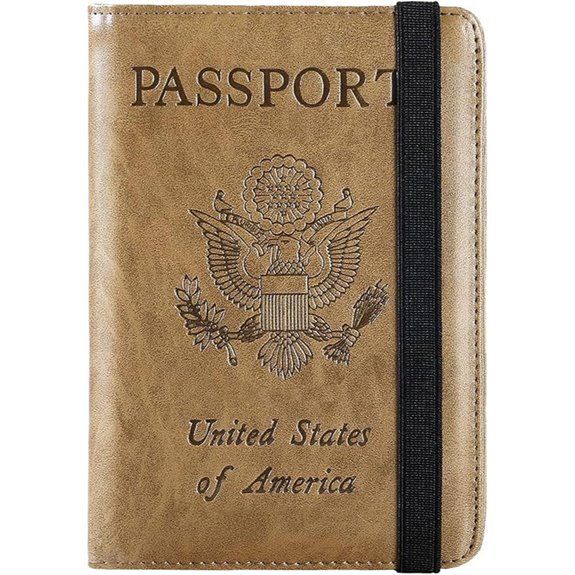Travel RFID Passport Wallet Cover (Brown)