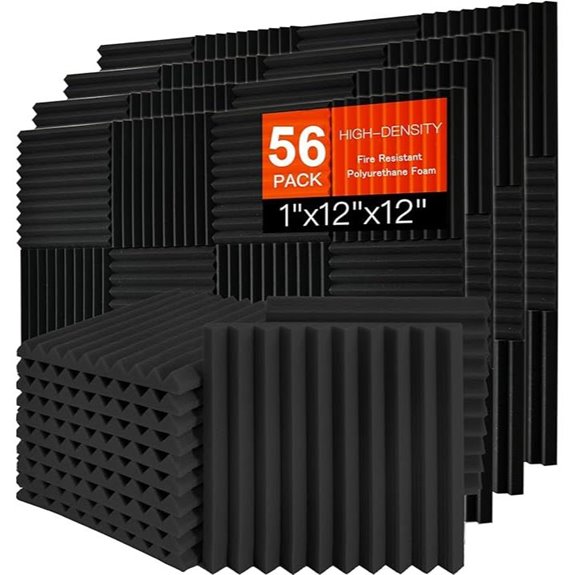 56-Pack Acoustic Foam Panels for Soundproofing