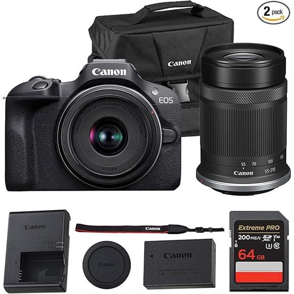 Canon EOS R100 Mirrorless Camera with Lenses with Bag and Memory