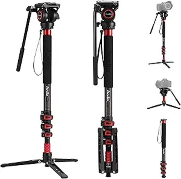 Avella Carbon Fiber Video Monopod Kit with Fluid Head