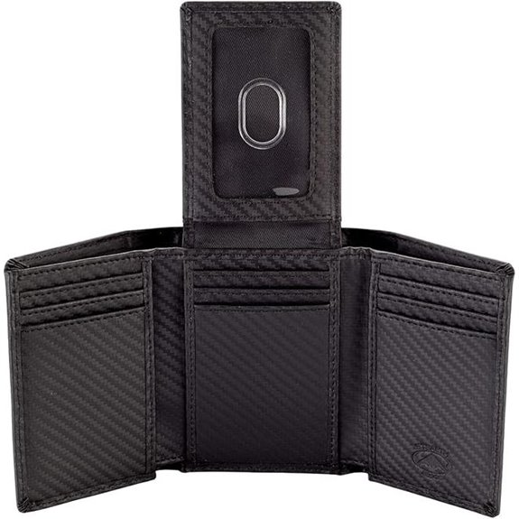 Stealth Trifold RFID Wallet with Flip ID (Carbon Fiber)