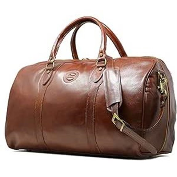 Cenzo Men's Italian Leather Travel Duffle Bag