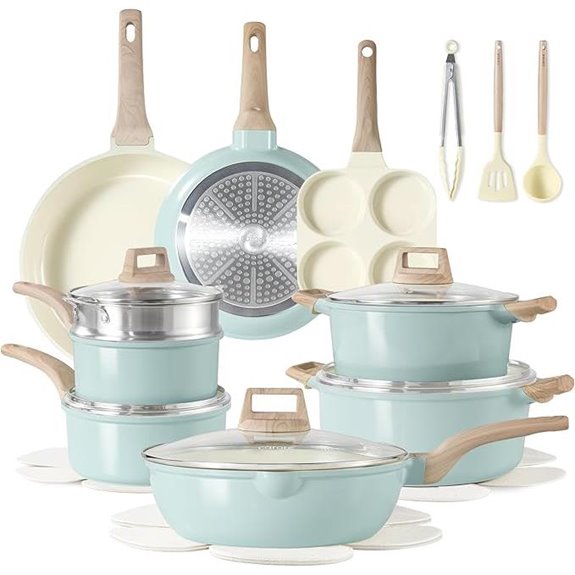 CAROTE 21-Piece Non-Stick Ceramic Cookware Set