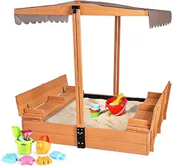 Aivituvin Kids Sand Box with Canopy and Bench