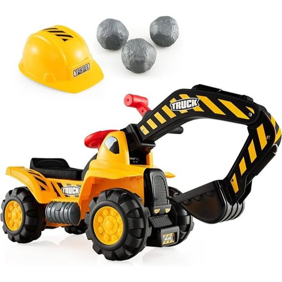 Costzon Kids Ride-On Excavator with Safety Helmet