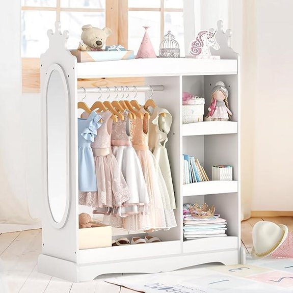 Kids Dress-up Storage Wardrobe with Mirror