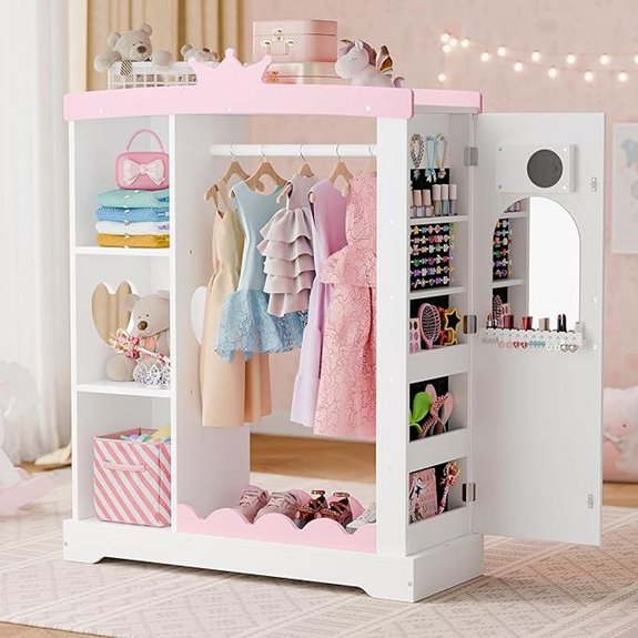 Xilingol Kids Armoire with Jewelry & Mirror