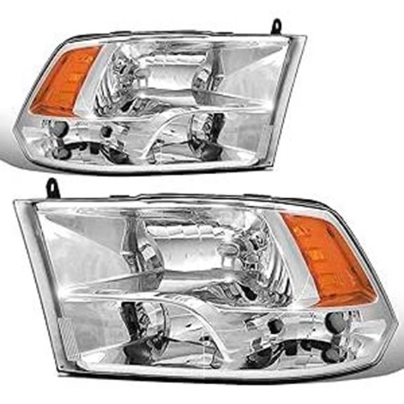 DNA MOTORING Chrome Amber Headlights for Ram 1500-5500