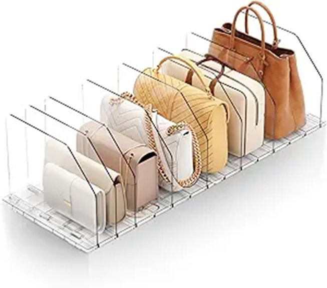 Acrylic Purse Organizer and Shelf Divider