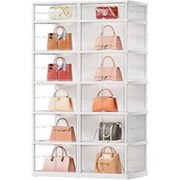12-Cube Clear Handbag Storage Organizer